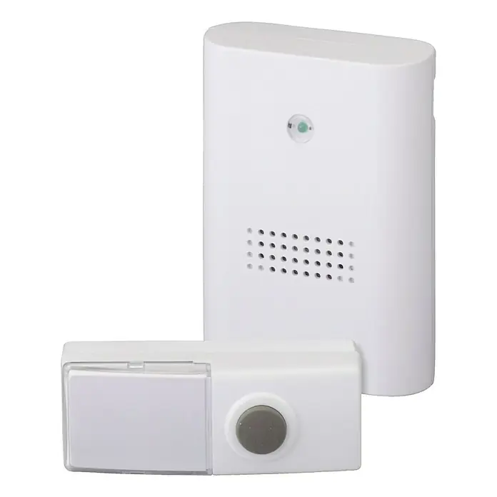 Heidemann Funk-Gong-Set HX Plug-In - Reichweite ca.: 100 m, 82 dB, IP44 - Weißes, schnurloses Türklingel-Set mit Empfänger und Klingelknopf für eine einfache Installation und zuverlässige Funktion.