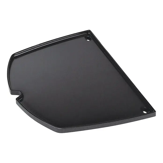 Weber Plancha para barbacoa - L x An: 45 x 32,7 cm, Hierro fundido esmaltado, Específico para: Serie de barbacoa Q3000 - Placa de parrilla negra con esquinas redondeadas y dos orificios de montaje para la parrilla.