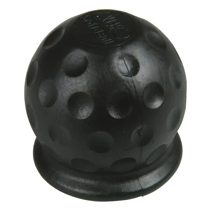 UniTEC Kupplungsschutzkappe - Golfballoptik, Geeignet für: Anhängerkupplungen - Schwarze Gummi-Anhängerkupplung Abdeckung im Golfballdesign mit erhabenem Logo für zusätzlichen Schutz vor Schmutz und Rost.