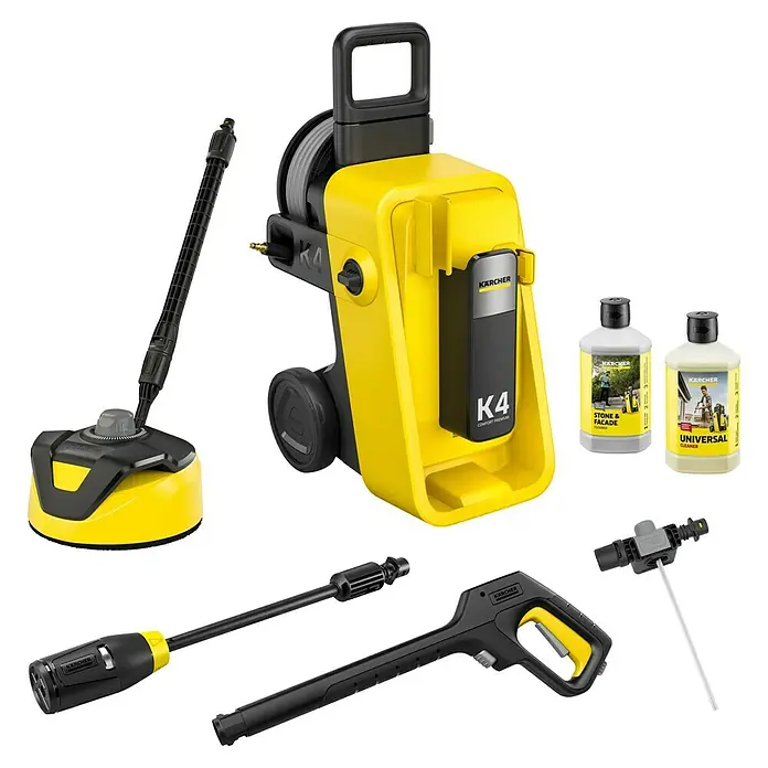 Kärcher Hochdruckreiniger K 4 Comfort Premium Home - 120 bar, 1.800 W, Fördermenge: 420 l/h, Inkl. Home-Kit - Kärcher K4 Comfort Premium Hochdruckreiniger mit Zubehör, ideal für Haus und Garten. Leistungsstark und vielseitig für diverse Reinigungsarbeiten.