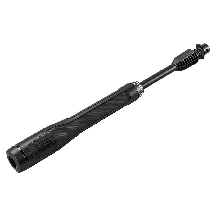 Kärcher Strahlrohr VP 160 Vario Power Jet - Passend für: Kärcher Hochdruckreiniger K4 bis K 5 - Detailaufnahme einer Kärcher-Sprühlanze, ideal für Hochdruckreiniger, zur effizienten Reinigung von Oberflächen und schwer zugänglichen Stellen.