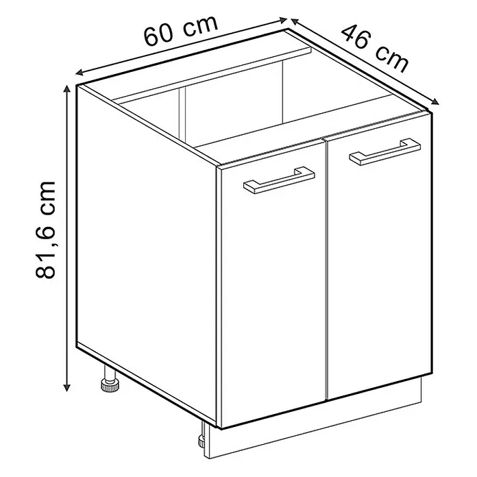 Vicco Schrankküche R-Line Edelgrau, AP Anthrazit - Edelgrau, Unterschrank 60 cm, AP Anthrazit