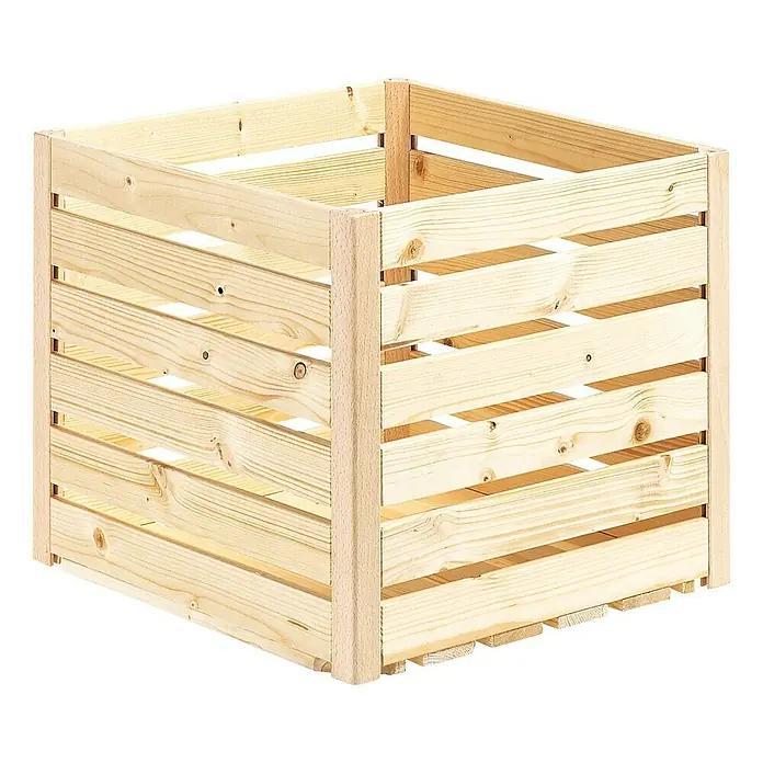 HolzZollhaus Holzkiste A 1/2 - 35 x 35 x 32 cm, Natur - Hölzerner Pflanzkasten für den Garten. Der Kasten ist aus hellem Holz gefertigt und bietet Platz für Blumen und Kräuter.