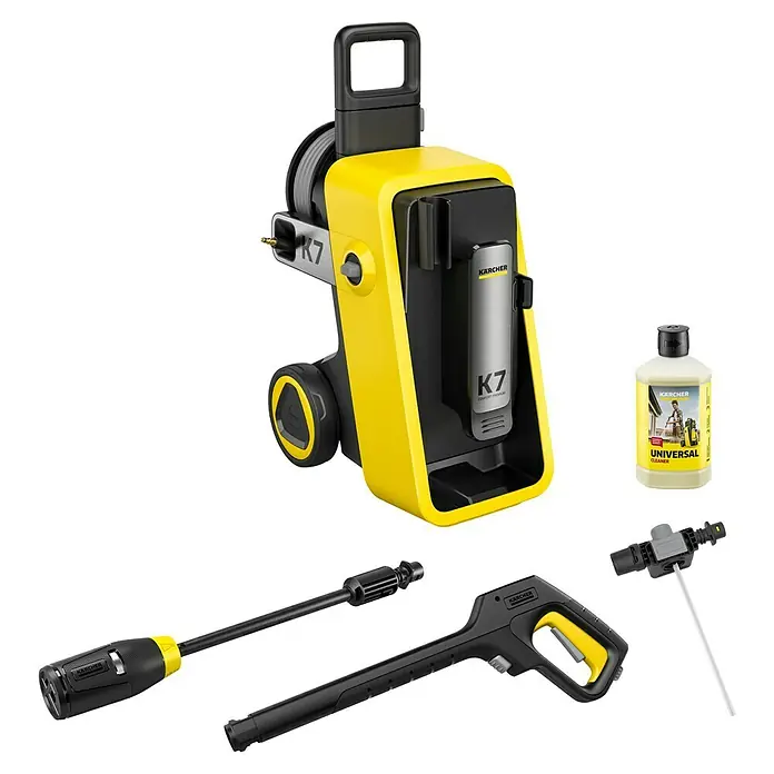 Kärcher Hochdruckreiniger K 7 Comfort Premium - 180 bar, 3.000 W, Fördermenge: 600 l/h, Ohne Home-Kit - Das Kärcher K7 Premium Smart Control Home Hochdruckreiniger Set mit Zubehör für vielfältige Reinigungsaufgaben rund ums Haus.