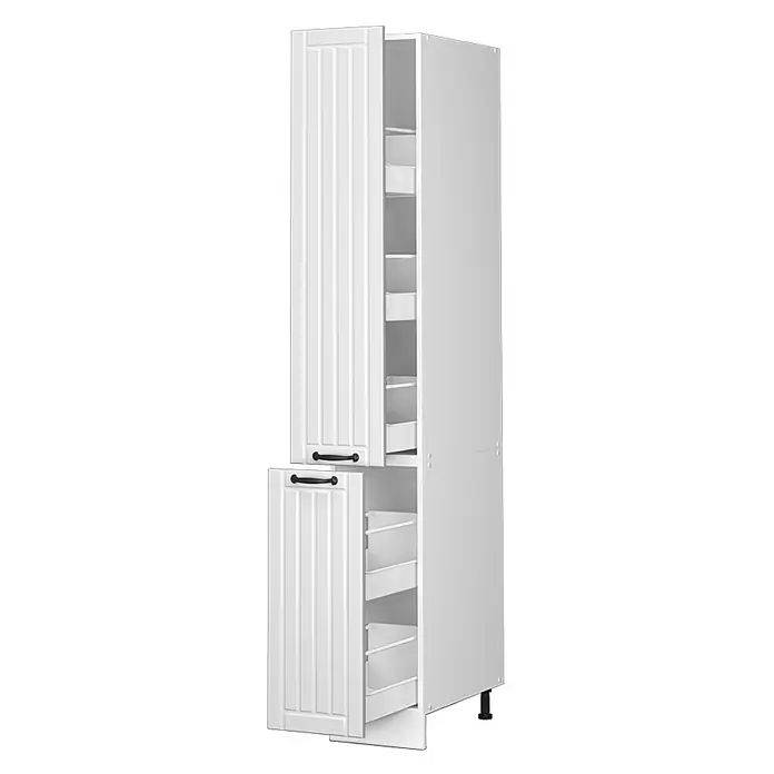 Vicco Schrankküche Fame-Line Weiß Landhaus - Weiß Landhaus, Apothekerhochschrank 30 cm