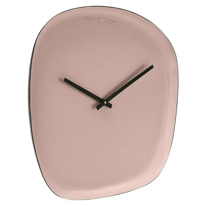 Wanduhr Tomo - Durchmesser: 42 cm, Mokka - Diese stilvolle Wanduhr in Altrosa mit schlanken, schwarzen Zeigern ist eine moderne Ergänzung für jeden Raum.