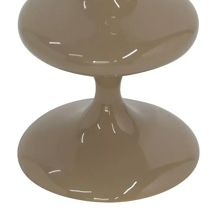 Kerzenhalter Laureen - Ø x H: 11 x 19,5 cm, Beige, Metall - Nahaufnahme eines beigen Hockers mit glänzender Oberfläche, der ein modernes und stilvolles Design aufweist.