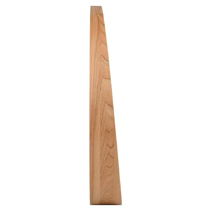 Wandspiegel Linea - Durchmesser: 59 cm, Natur - Nahaufnahme eines hölzernen Tischbeins mit einer schönen Maserung. Es hat eine helle Farbe und eine leicht konische Form.