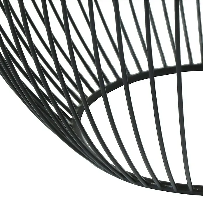 Beistelltisch Rina - Ø x H: 42 x 43 cm, Metall, Schwarz/Gold - Detailansicht eines modernen Drahtkorbs. Das geometrische Design und die schwarzen Metallstreben schaffen ein minimalistisches Erscheinungsbild.