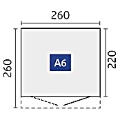 Biohort AvantGarde Gerätehaus Eco A6 (Außenmaß inkl. Dachüberstand (B x T): 260 x 260 cm, Dunkelgrau Metallic, Doppeltür, Stahl) | BAUHAUS