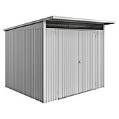 Biohort AvantGarde Gerätehaus Eco A6 (Außenmaß inkl. Dachüberstand (B x T): 260 x 260 cm, Silber Metallic, Doppeltür, Stahl) | BAUHAUS