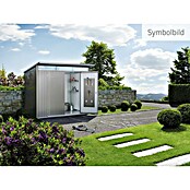 Biohort AvantGarde Gerätehaus Eco A2 (Außenmaß inkl. Dachüberstand (B x T): 180 x 260 cm, Quarzgrau Metallic, Doppeltür, Stahl) | BAUHAUS