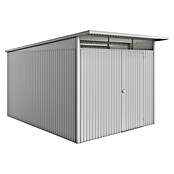 Biohort AvantGarde Gerätehaus Eco A8 (Außenmaß inkl. Dachüberstand (B x T): 260 x 380 cm, Silber Metallic, Einzeltür, Stahl) | BAUHAUS