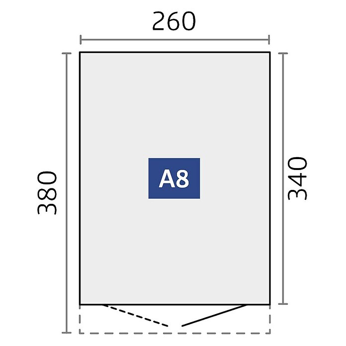 Biohort AvantGarde Gerätehaus Eco A8 (Außenmaß inkl. Dachüberstand (B x T): 260 x 380 cm, Quarzgrau Metallic, Doppeltür, Stahl) | BAUHAUS