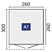 Biohort AvantGarde Gerätehaus Eco A7 (Außenmaß inkl. Dachüberstand (B x T): 260 x 300 cm, Silber Metallic, Einzeltür, Stahl) | BAUHAUS