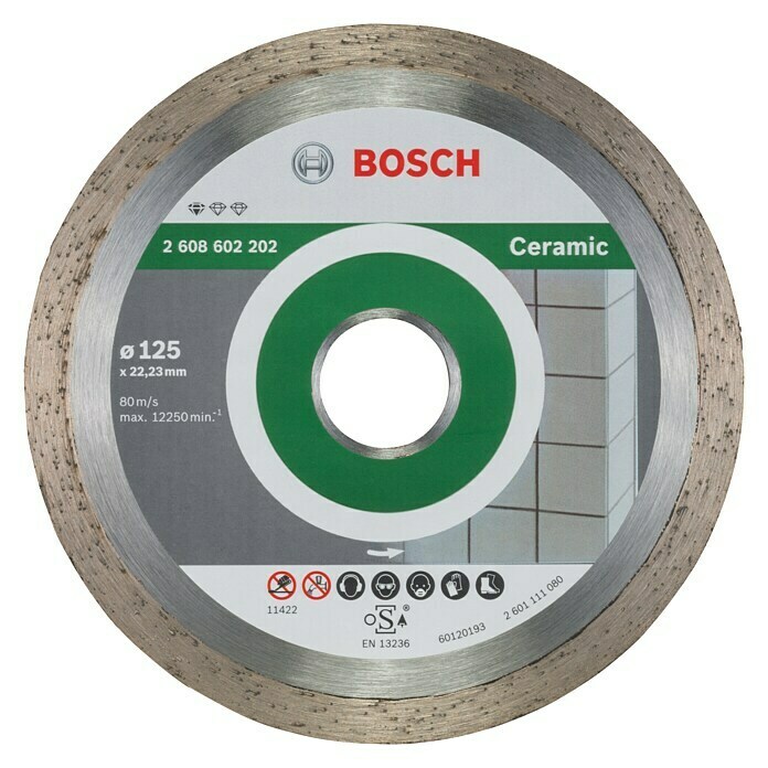 Bosch Professional Diamant-Trennscheibe Standard Ceramic (Durchmesser Scheibe: 125 mm, Geeignet für: Feinsteinzeug)