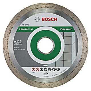 Bosch Diamant-Trennscheibe Standard Ceramic (Durchmesser Scheibe: 125 mm, Geeignet für: Feinsteinzeug)