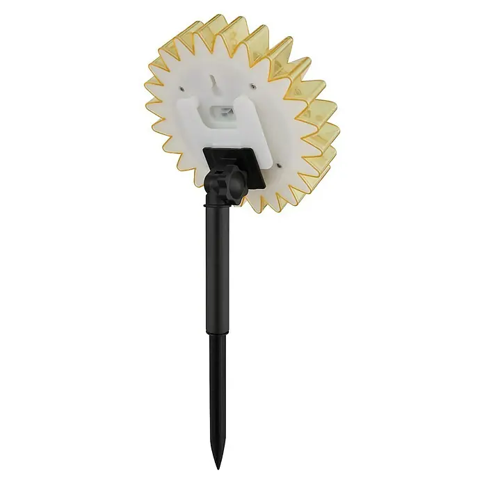 Globo LED-Solar-Dekoleuchte Sonnenblume - Lichtfarbe: Warmweiß, LED, Höhe: 29,5 cm - Die gelbliche LED-Solarleuchte für den Außenbereich ist an einem verstellbaren, schwarzen Pfahl befestigt, der sich perfekt für Gartenwege oder als Akzentbeleuchtung eignet.