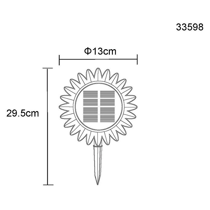 Globo Dekorativna solarna svjetiljka Suncokret  (Boja svjetla: Topla bijela, LED, Visina: 29,5 cm) | BAUHAUS