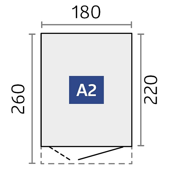 Biohort AvantGarde Gerätehaus Eco A2 (Außenmaß inkl. Dachüberstand (B x T): 180 x 260 cm, Quarzgrau Metallic, Doppeltür, Stahl) | BAUHAUS