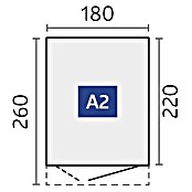 Biohort AvantGarde Gerätehaus Eco A2 (Außenmaß inkl. Dachüberstand (B x T): 180 x 260 cm, Quarzgrau Metallic, Doppeltür, Stahl) | BAUHAUS