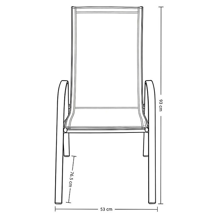 Silla de jardín Moliné (L x An x Al: 76,5 x 53 x 93 cm, Antracita, Acero/Textiline, Apilable) | BAUHAUS
