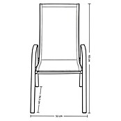 Silla de jardín Moliné (L x An x Al: 76,5 x 53 x 93 cm, Antracita, Acero/Textiline, Apilable) | BAUHAUS