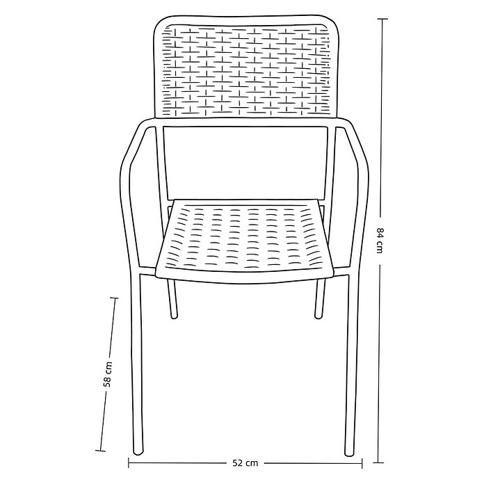 Silla de jardín Spire (L x An x Al: 58 x 52 x 84 cm, Marrón, Ratán sintético/Acero) | BAUHAUS