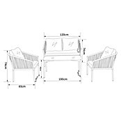 Conjunto de muebles Echo (4 pzs., Acero/Cuerda, Beige/Negro) | BAUHAUS
