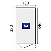 Biohort AvantGarde Gerätehaus Eco A4 (Außenmaß inkl. Dachüberstand (B x T): 180 x 380 cm, Dunkelgrau Metallic, Einzeltür, Stahl) | BAUHAUS