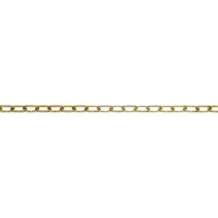 Stabilit Uhrkette Meterware - 1 mm, Stahl, Vermessingt - Nahaufnahme einer goldenen Königskette, die sich durch ihr markantes, kantiges Design und den warmen Goldton auszeichnet.