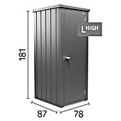 Biohort Julia Geräteschrank L High (Außenbreite inkl. Dachüberstand: 78 cm, Außentiefe inkl. Dachüberstand: 87 cm, Stahl, Dunkelgrau Metallic) | BAUHAUS