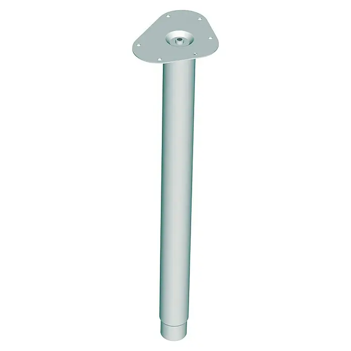 Element System Pata telescópica para muebles Expand - Diámetro: 5 cm, Ajuste de altura: 60 cm - 90 cm, Capacidad de carga: 75 kg, Acero, Cromo - Extensión de pata de mesa plateada con placa de montaje triangular para muebles. Construcción robusta y duradera.