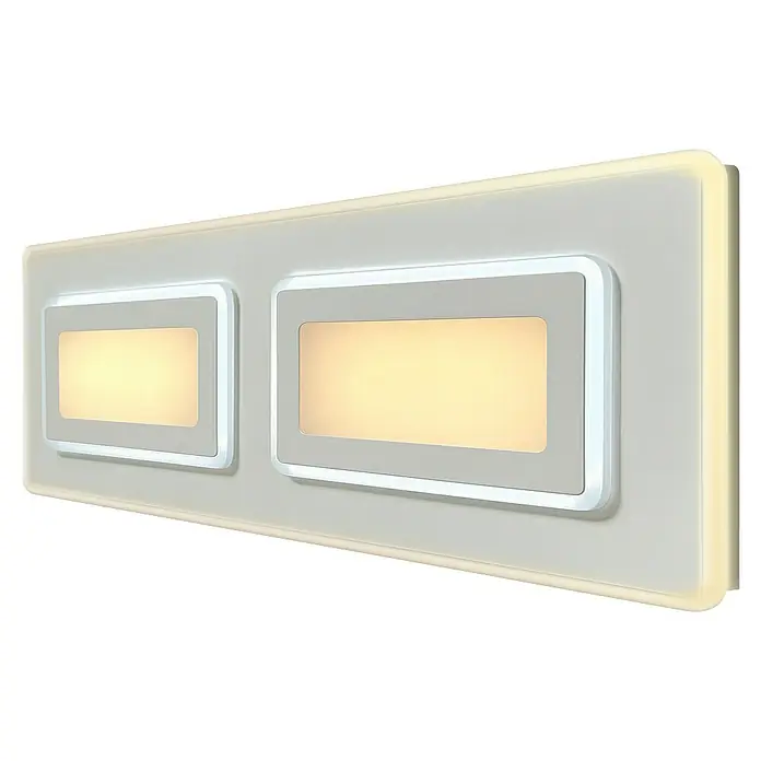 Panaled Plafón LED Katto II - 110 W, L x An x Al: 89,5 x 29,5 x 4 cm, Blanco, Blanco cálido - Lámpara de pared con dos paneles LED rectangulares iluminados suavemente y rodeados por un marco moderno. Perfecta para pasillo o escalera.