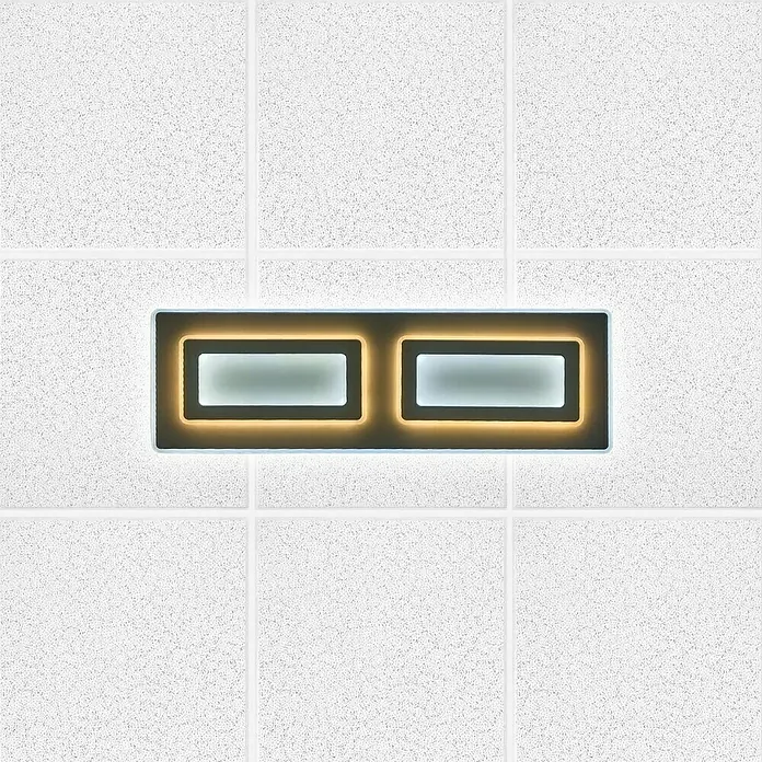 Panaled Plafón LED Katto II - 110 W, L x An x Al: 89,5 x 29,5 x 4 cm, Blanco, Blanco cálido - Lámpara de techo moderna con dos paneles LED rectangulares, que emiten una luz cálida y acogedora, creando un ambiente elegante.