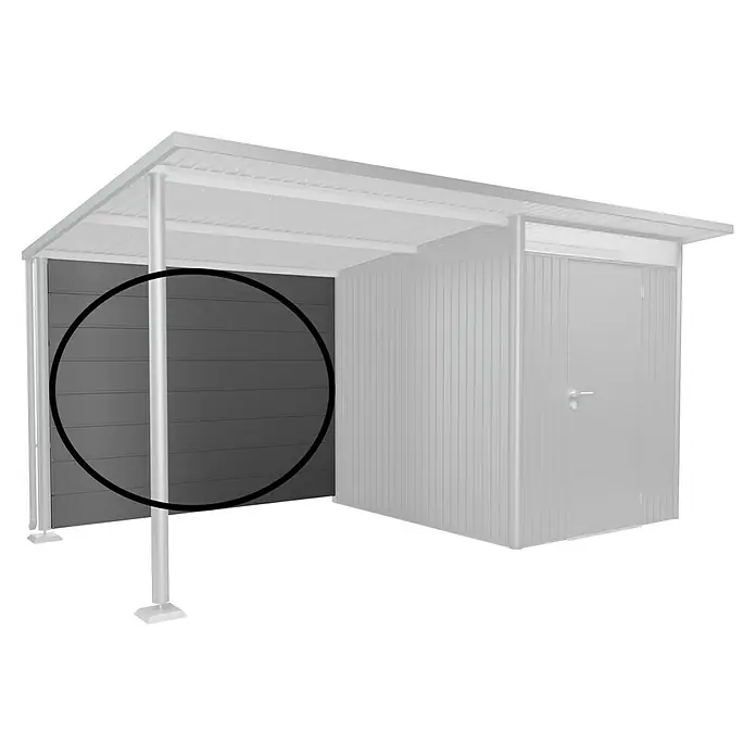 Biohort AvantGarde Rückwand - Passend für: Biohort AvantGarde Seitendach, Quarzgrau-Metallic - Abdeckung für Fahrräder aus Metall mit Seitenelementen zum Schutz vor Wind und Wetter. Ideal für den Außenbereich und zur Aufbewahrung.