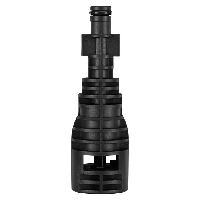 Ryobi Adapter RAC 780 - Passend für: Kärcher Zubehör - Schwarzes Kunststoffteil mit geriffeltem Design und O-Ring am oberen Ende. Ideal für industrielle Anwendungen und Maschinenbau.
