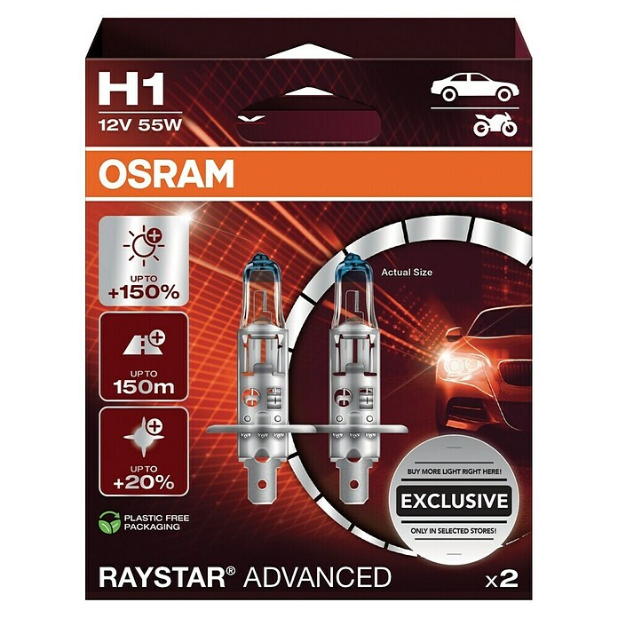 Osram Hauptscheinwerfer-Lampen Raystar Advanced (H1, 2 Stk.) | BAUHAUS