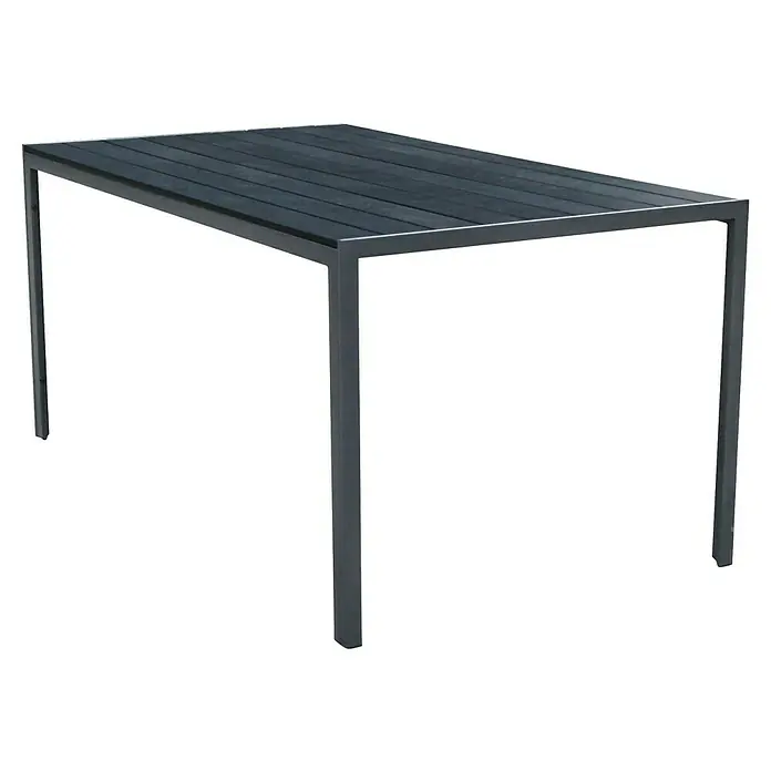 Westerholt Gartentisch - L x B x H: 150 x 90 x 74 cm, Stahl, Polywood, Rechteckig, Anthrazit - Tisch: Moderne Gartentisch mit grauem Gestell und Holzplatte. Ideal für den Außenbereich und stilvolle Zusammenkünfte.