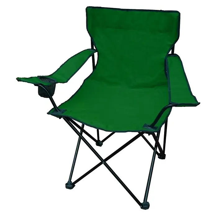 Westerholt Campingstuhl - Stahl, Textilene, Grün, B x T x H: 50 x 50 x 80 cm - Grüner Faltstuhl mit Armlehnen und Getränkehalter, ideal für Camping und Outdoor-Aktivitäten. Komfortabel und leicht zu transportieren.