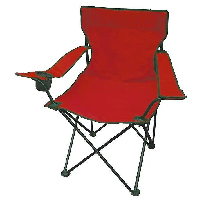 Westerholt Campingstuhl - Stahl, Textilene, Rot, B x T x H: 50 x 50 x 80 cm - Roter Campingstuhl mit Getränkehalter, ideal für Outdoor-Aktivitäten wie Camping, Angeln und Picknicks. Bequem und leicht zu transportieren.