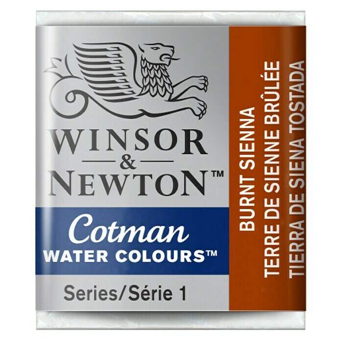 Winsor & Newton Cotman AquarellfarbeSiena gebrannt, Topf Front View