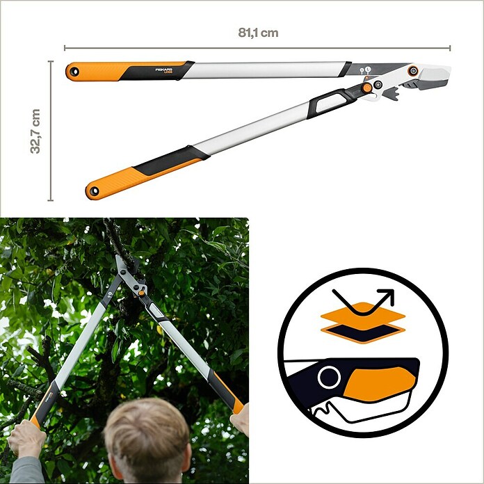 Fiskars X-series Astschere DualAction LX10 (Schneidsystem Gartenschere: Bypass, Max. Aststärke: 50 mm) | BAUHAUS