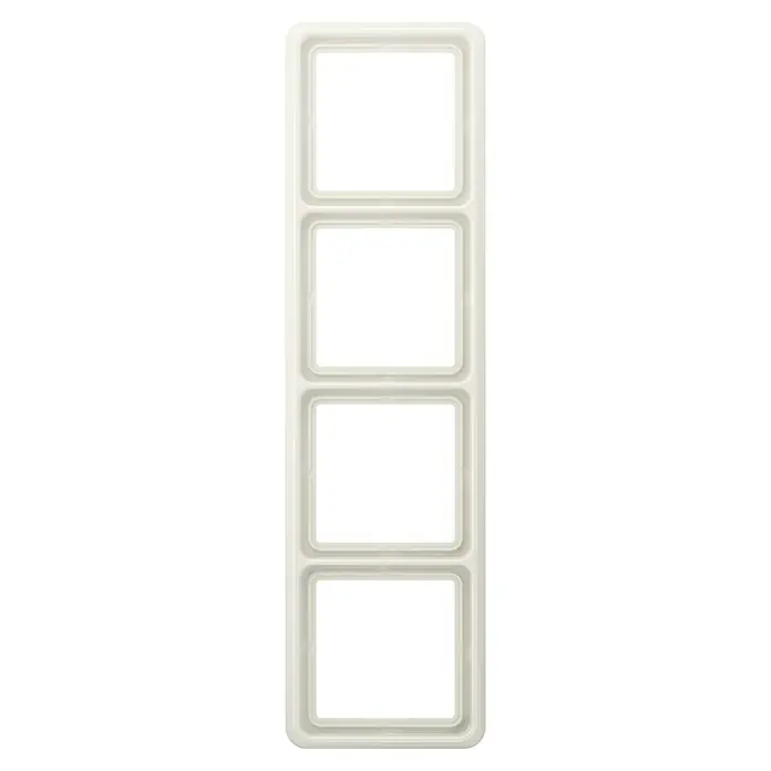 Jung CD 500 Abdeckrahmen CD584W - Weiß, 4-fach, Kunststoff - Elegante, vertikale 4-fach-Schalterblende in Weiß, die eine moderne und saubere Ästhetik für jeden Raum bietet und perfekt für Standard-Schalter geeignet ist.