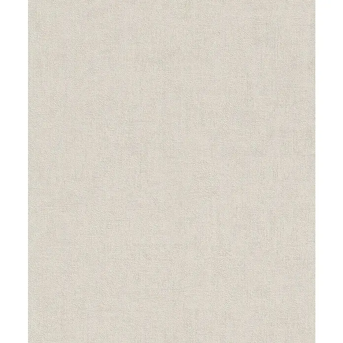 Rasch Vliestapete - Creme, Uni, 10,05 x 0,53 m, Schimmernd - Ein detailreiches Bild einer strukturierten, hellen Oberfläche, die eine Leinwand oder Tapete mit feiner Maserung zeigt.