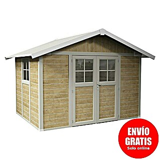 Grosfillex Caseta para jardín Deco (Medidas ext. (An x Pr): 370 x 298 cm, Plástico, Beige/Blanco, 7,5 m²)