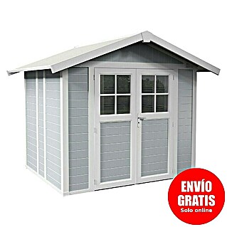Grosfillex Caseta para jardín Deco (Medidas ext. (An x Pr): 295 x 261 cm, Plástico, Gris claro, 4,9 m²)