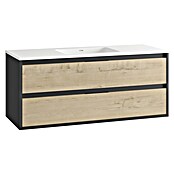 Mueble de lavabo Arlet (L x An x Al: 45 x 120 x 50 cm, Negro/Nogal) | BAUHAUS