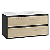 Mueble de lavabo Arlet (L x An x Al: 45 x 100 x 50 cm, Negro/Nogal) | BAUHAUS