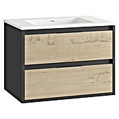 Mueble de lavabo Arlet (L x An x Al: 45 x 70 x 50 cm, Negro/Nogal) | BAUHAUS